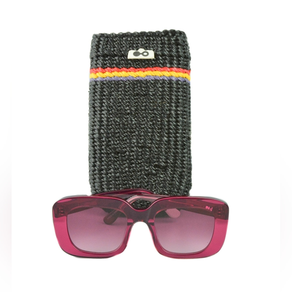 NWT Pala Ferai berry glasses with case in pink purple